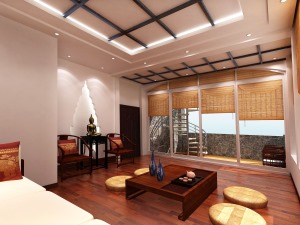 东南亚风格别墅茶室装修设计