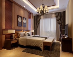 东南亚风格三居室装修设计卧室