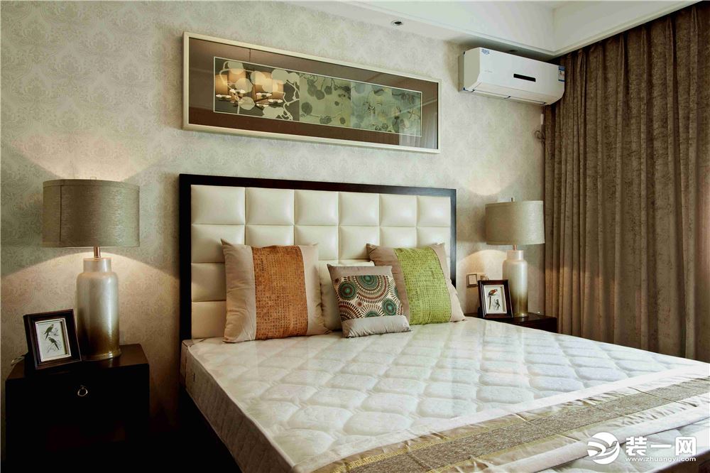 三盛国际公园新中式三居室卧室效果图