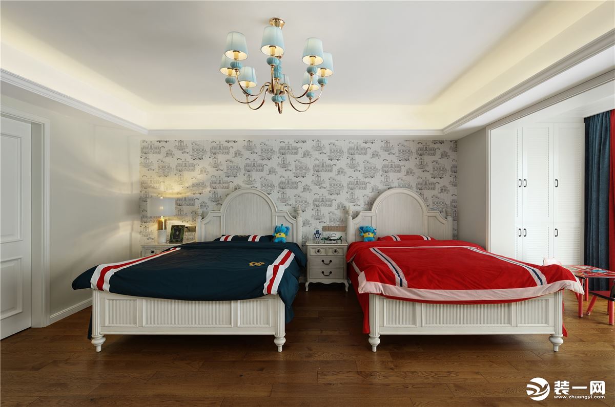 莱蒙城空中别墅-400平方 美式轻奢风格卧室装修效果图