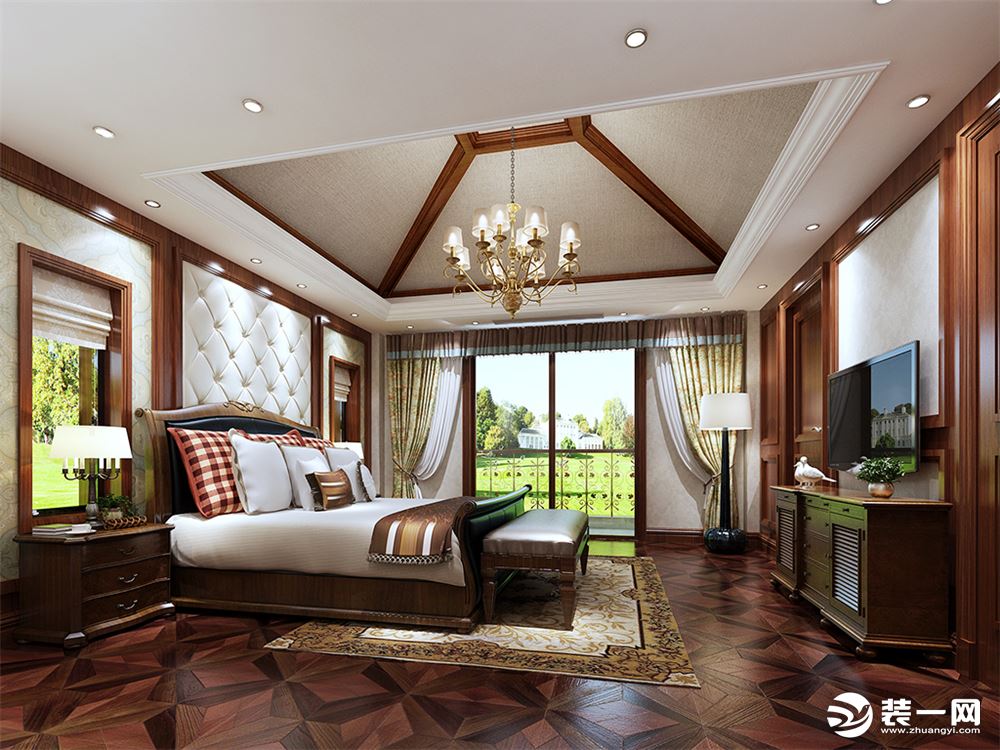 宁波申远装饰设计新中式风格装修效果图卧室