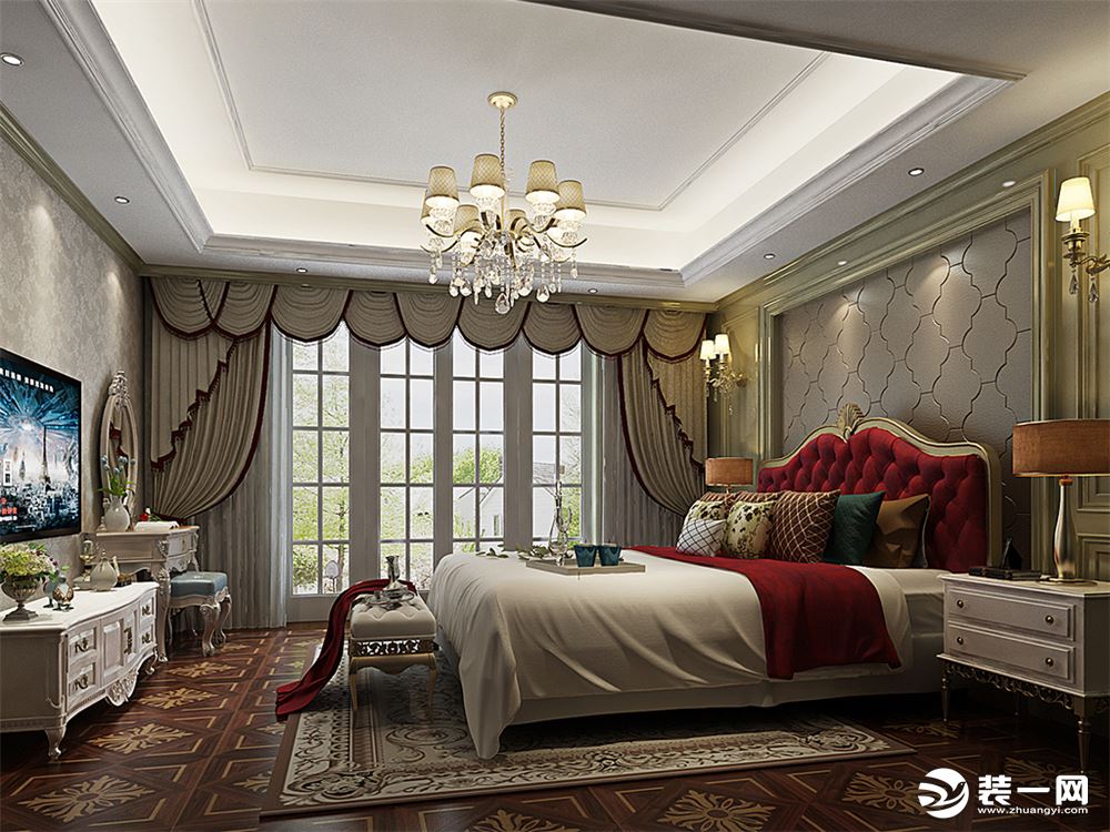 宁波申远装饰设计欧式风格装饰效果图卧室
