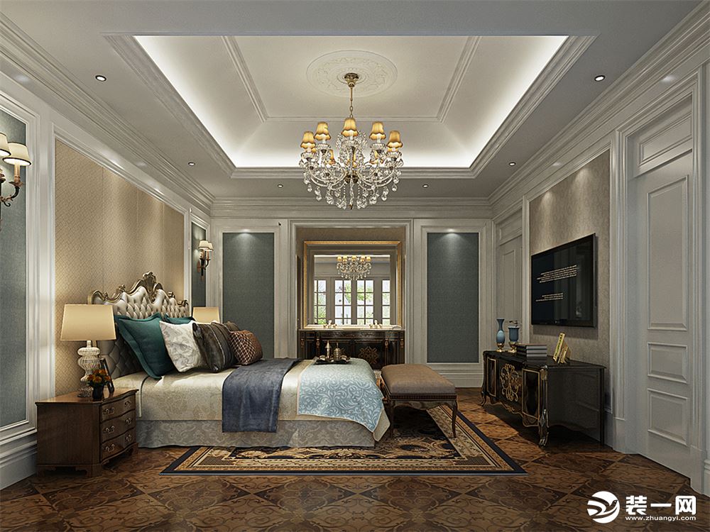宁波申远装饰设计欧式风格装饰效果图卧室