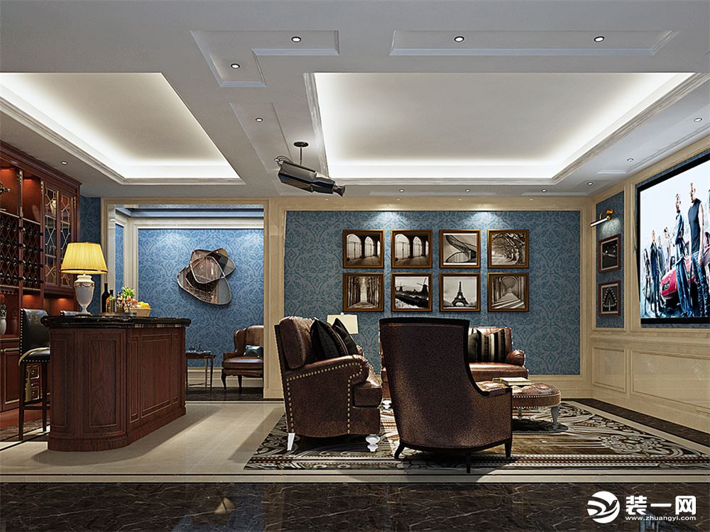 宁波申远装饰设计欧式风格装饰效果图客厅