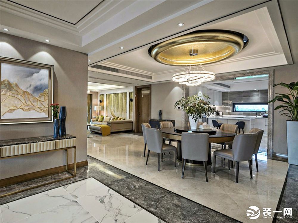 宁波申远装饰设计鄞州区印象外滩200平现代风格装修案例图餐厅