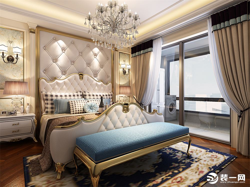 宁波申远装饰设计法式装修案例图卧室