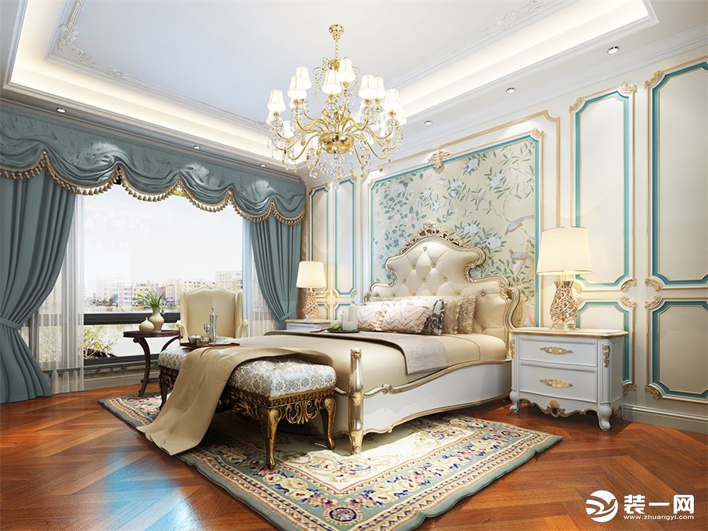 宁波申远装饰设计法式装修案例图卧室