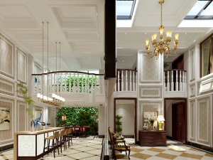 宁波申远装饰设计新中式风格装修效果图走廊