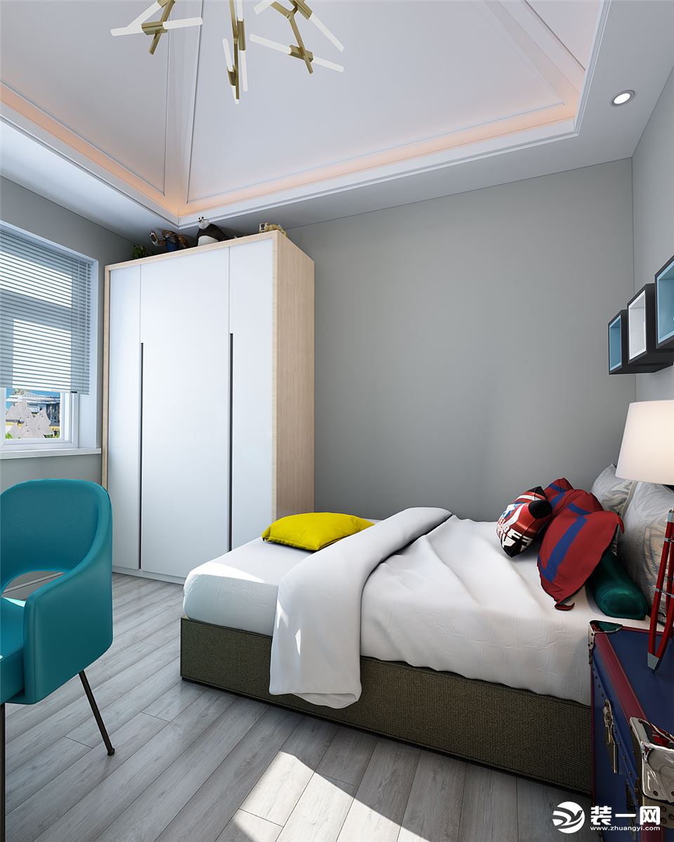 内蒙古呼和浩特首府国际复式简约装饰140平卧室