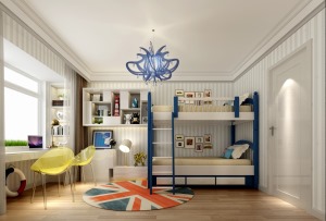 格林玫瑰湾三居室现代风格装修效果图儿童房
