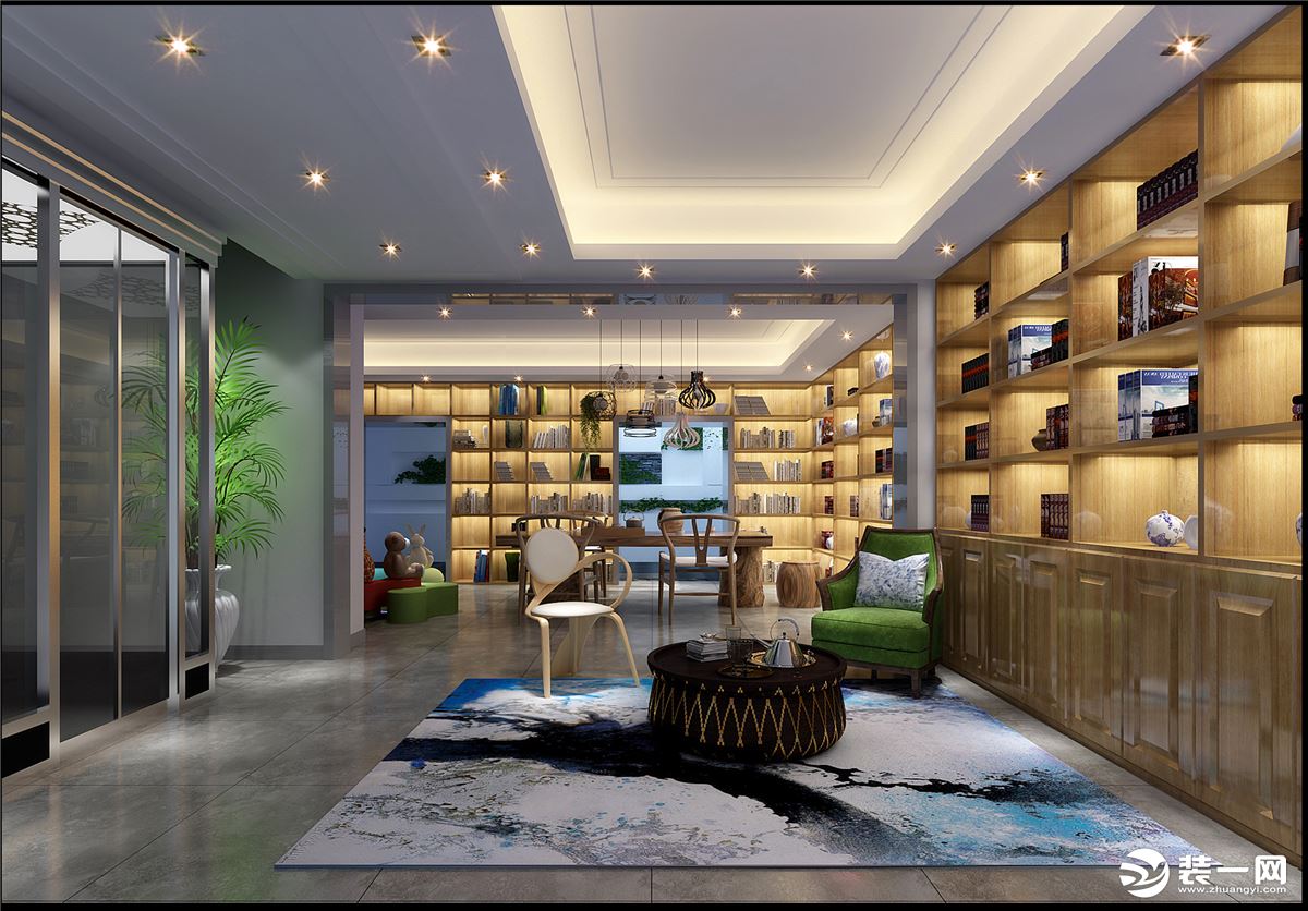 书房  博洛尼装饰新新家园500平现代风格装修效果图