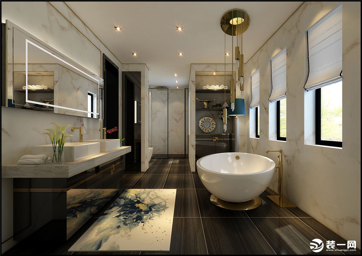卫生间  博洛尼装饰新新家园500平现代风格装修效果图
