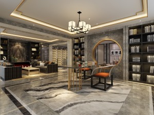 客厅  博洛尼装饰北京院子600平新中式风格典雅大气