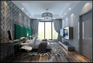 卧室  博洛尼装饰新新家园500平现代风格装修效果图