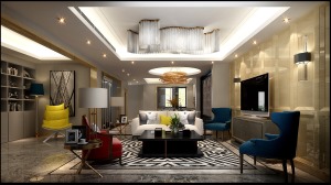 客厅  博洛尼装饰新新家园500平现代风格装修效果图