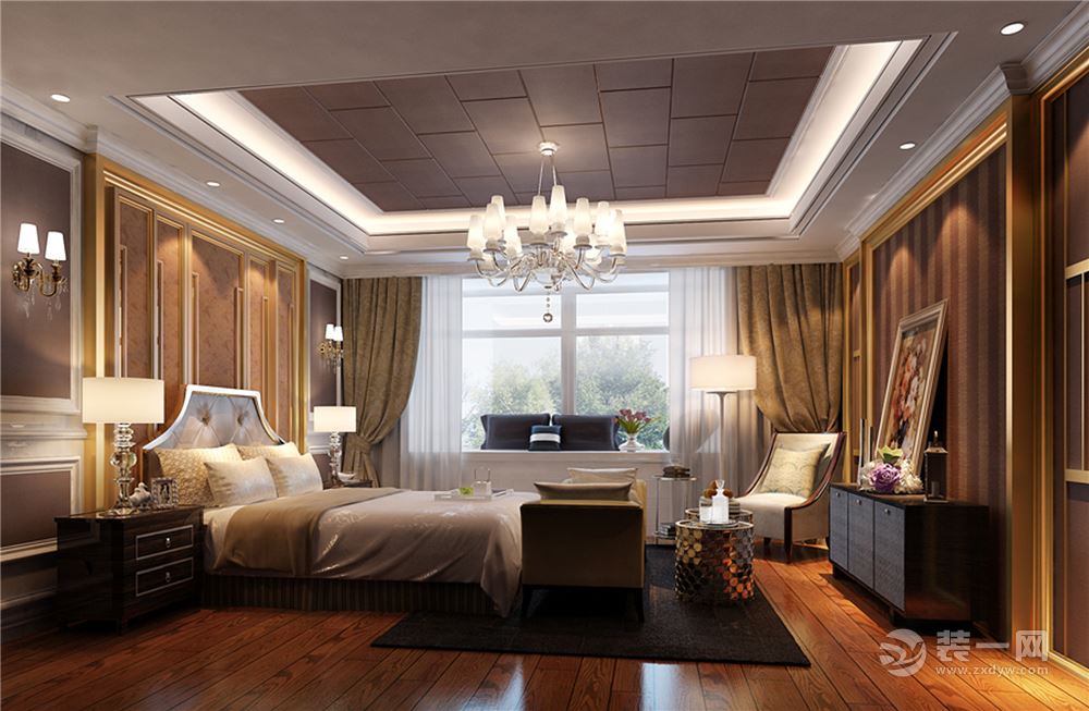 紫御东城四居室欧式风格装修效果图卧室