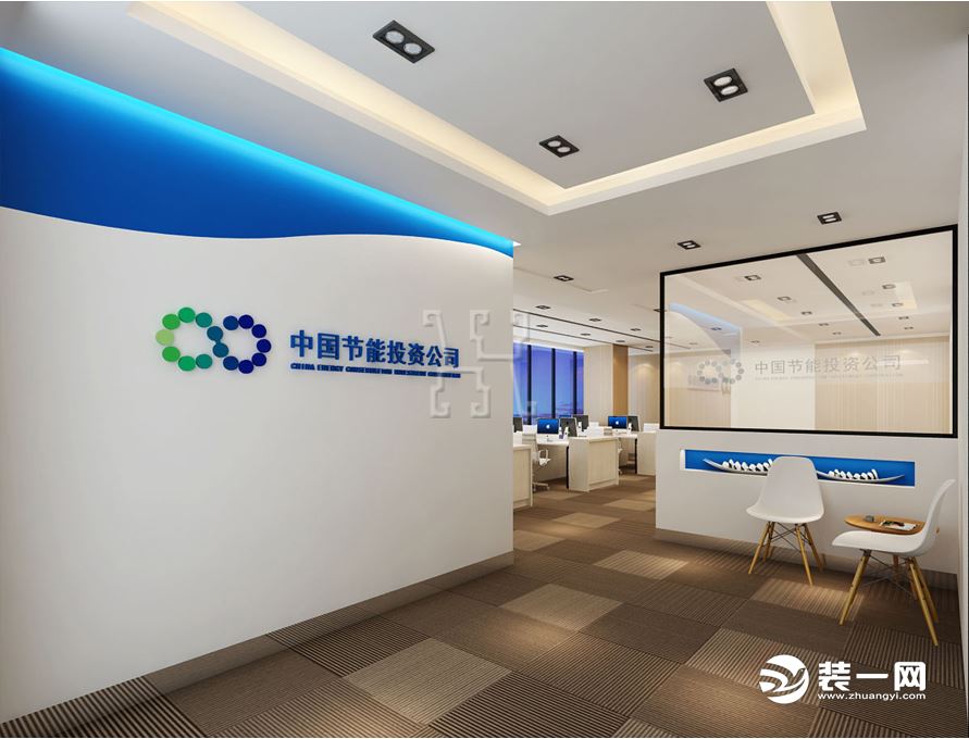 郑州中节能风力发电公司楷林IFC办公室装修设计效果图-办公室形象墙效果图