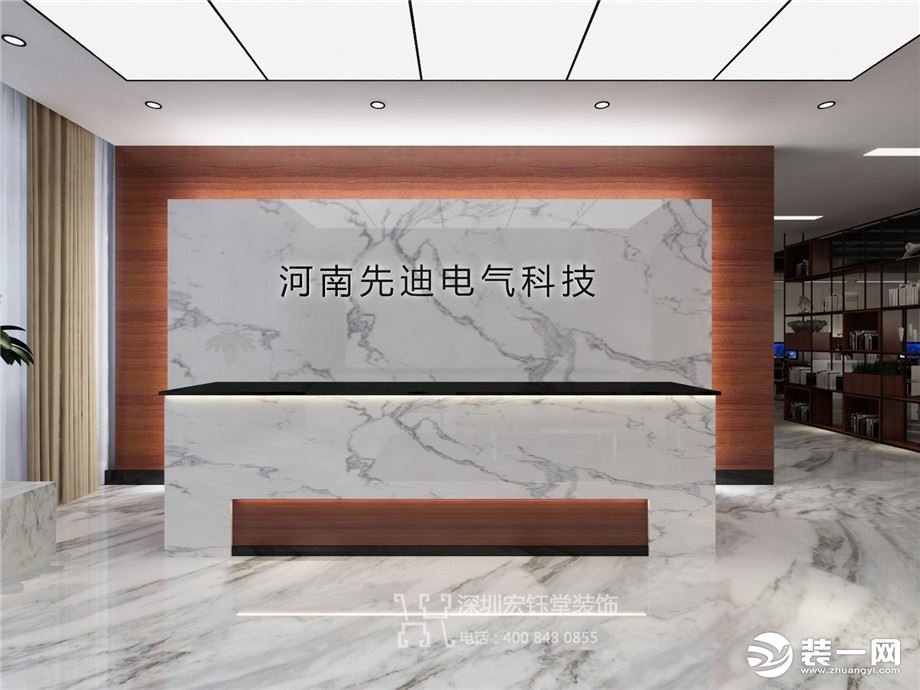 郑州简约大气的企业办公室装修效果图-先迪电气科技公司办公室装修案例