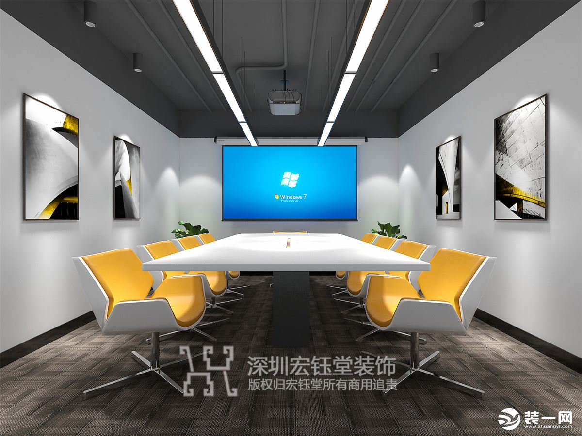 郑州传媒公司办公室装修-合之润大型传媒公司会议室装修效果图