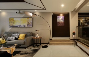 混搭风格装修客厅案例图-河南紫钻装饰设计