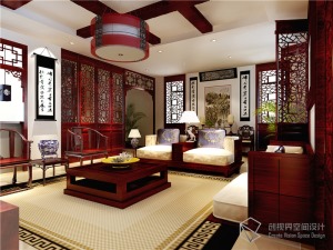 北京三水清青传统符合中式独栋别墅装饰设计
