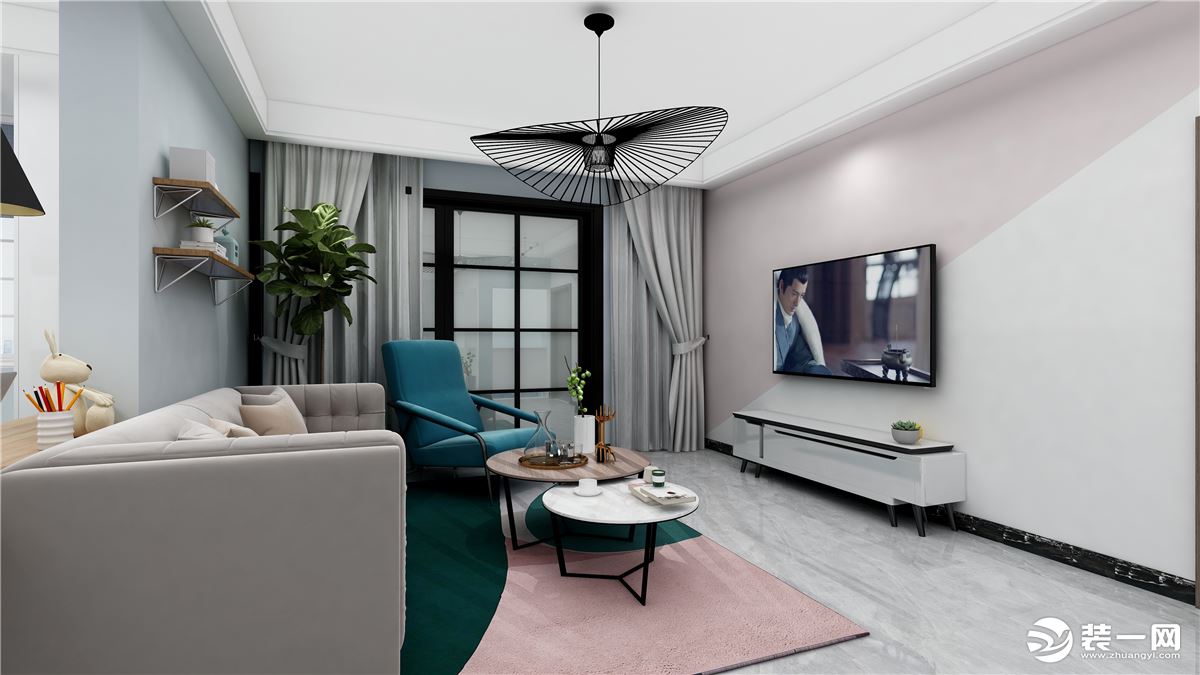 客厅空间的布置重点在于家  典型现代瑞典一居室 典型现代瑞典一居室(7张)      具的选购与色彩