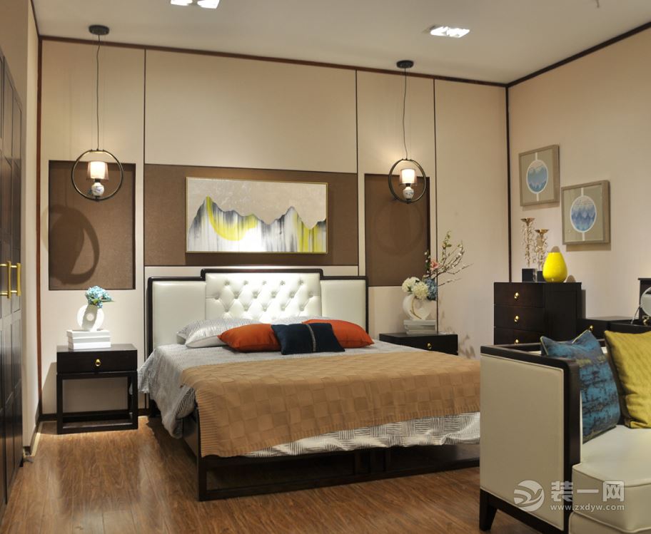 中南红领邦 130平 三居室 造价15万 新中式卧室2