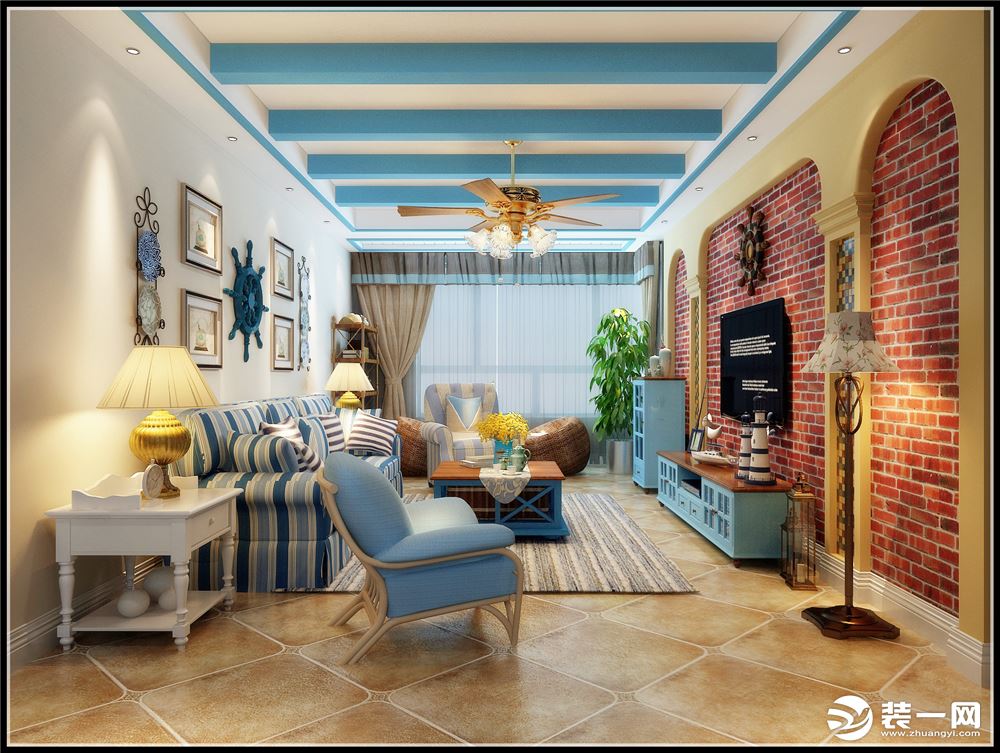 在自然和灯光的互相作用下，客厅的整个空间尽显柔美与舒适，颜色的变化让空间层次感更强烈。