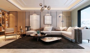 198平米北欧风格设计， 沙发背景墙
