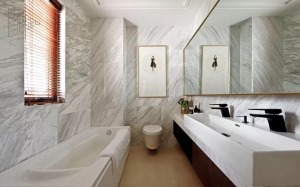 惠州谭博士装饰白鹭湖150m2中式轻奢风格浴室效果图