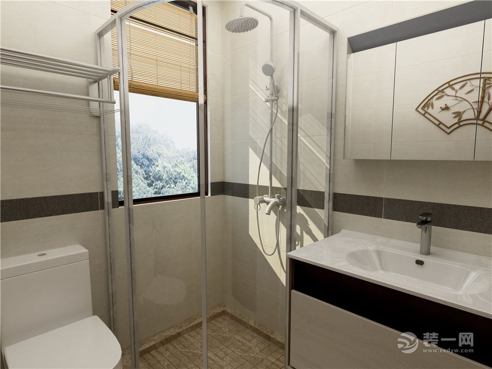 光明花半里新中式浴室装修效果图