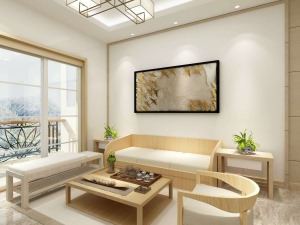 名澳汇锦桃园92平三居室新中式风格装修效果图