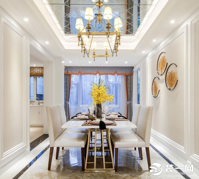  和泓江山国际120平方四居室现代奢侈风格餐厅装修效果图
