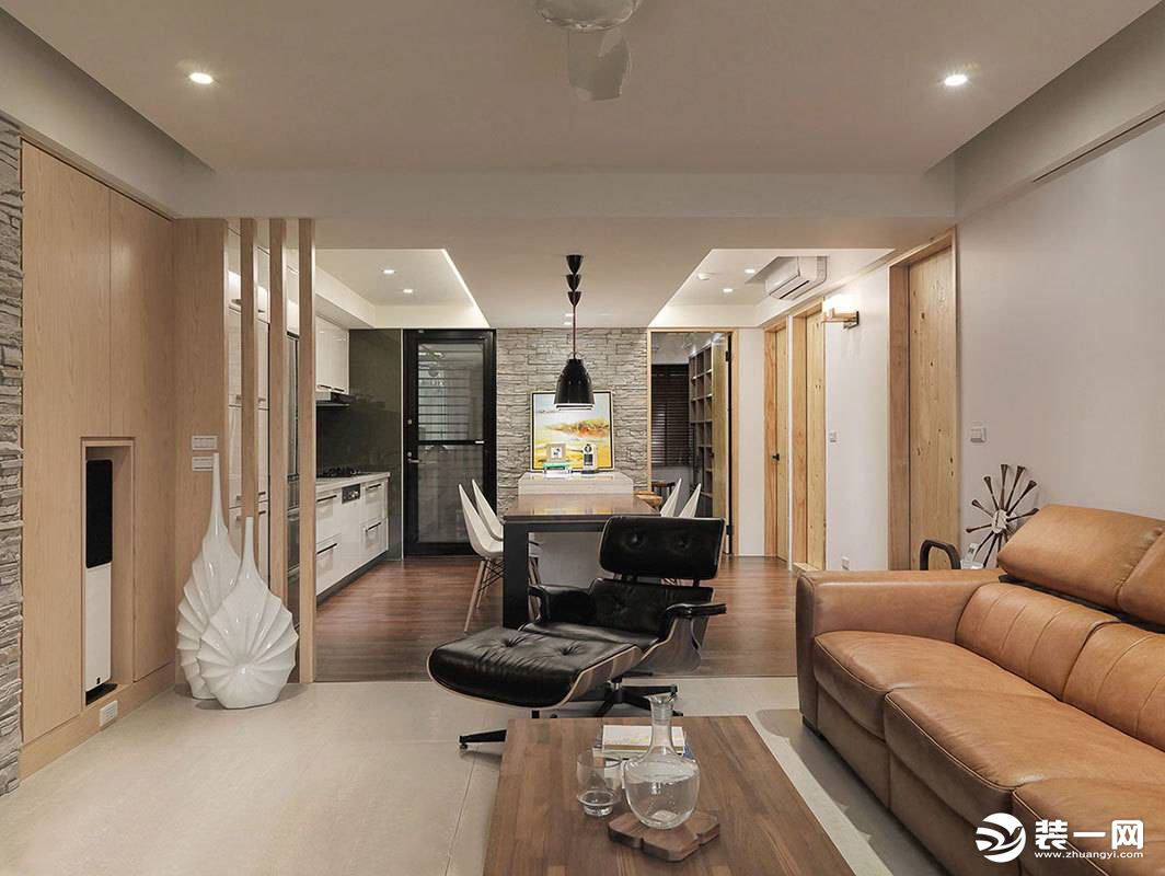 保利江上明珠75平方三居室现代简约风格客厅装修效果图