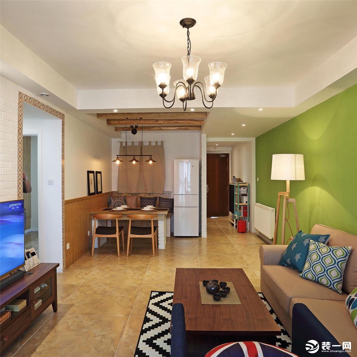 珠江城60平方两居室北欧风格客厅装修效果图