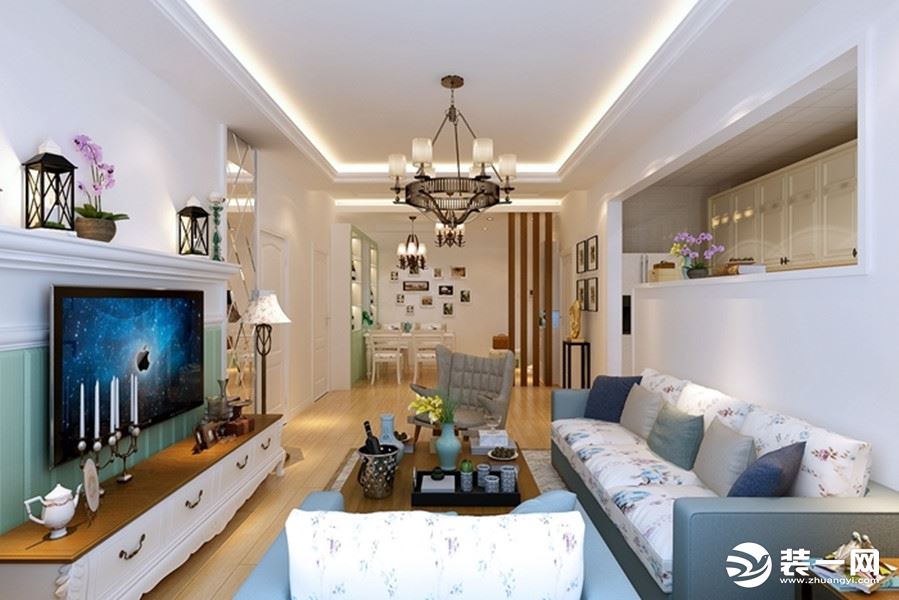 北大资源博雅80平方三居室韩式风格客厅装修效果图
