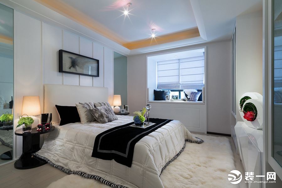  鲁能领秀城80平方三居室现代风格卧室装修效果图
