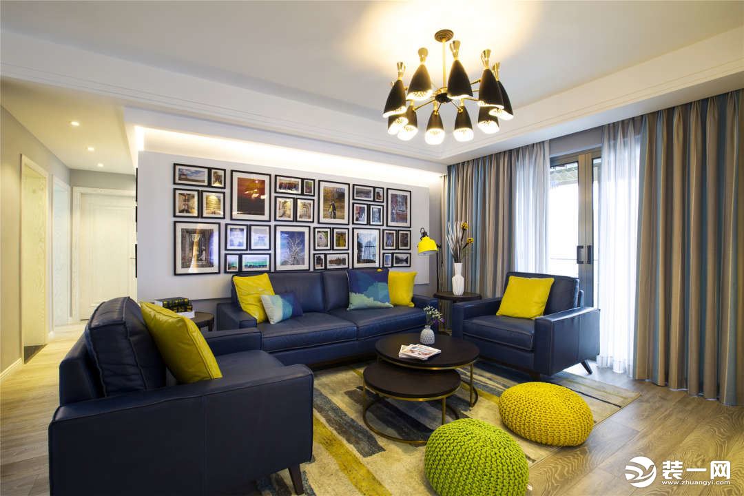 富洲新城90平方三居室现代风格客厅装修效果图