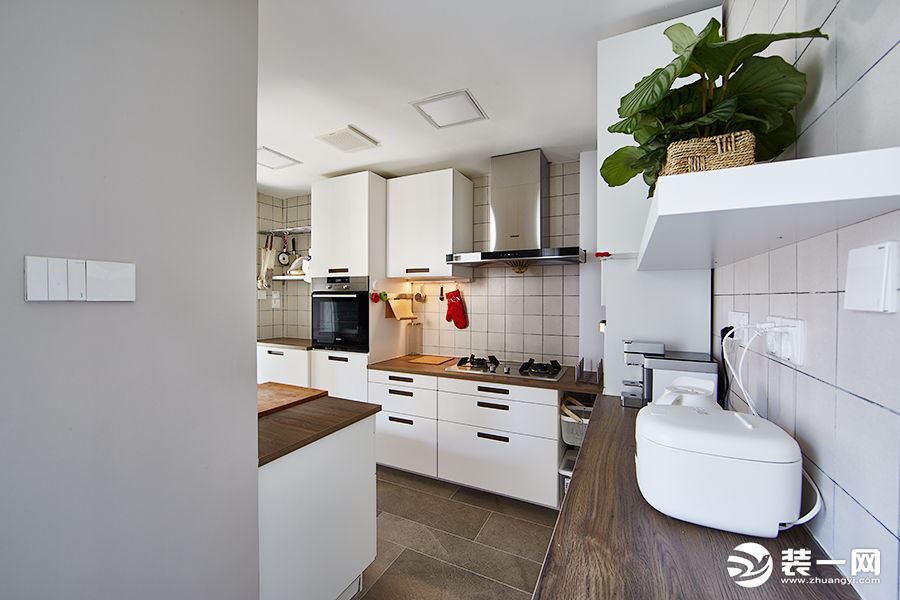 万科金域学府110平方三居室新中式风格厨房装修效果图