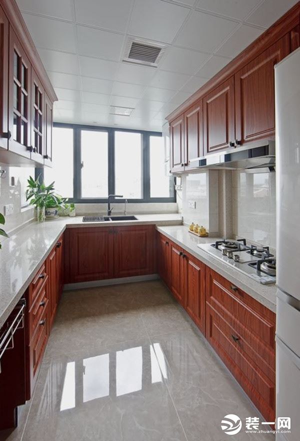 中昂嘉御湾105平方美式风格厨房装修效果图
