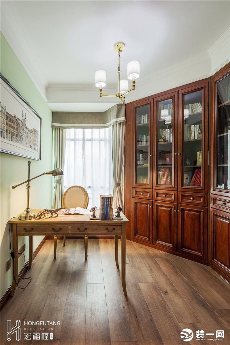 珠江城85平方三居室美式风格书房装修效果图