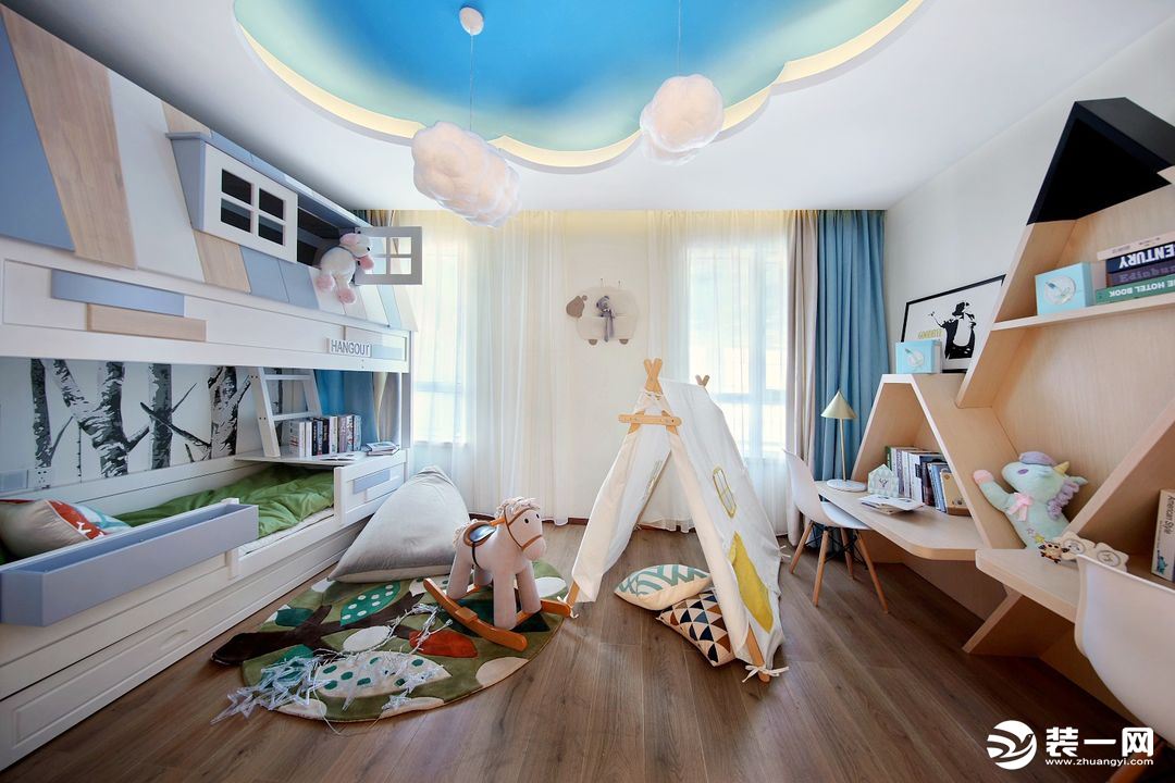  英利国际狮城花园110平三居室现代风格儿童房装修效果图
