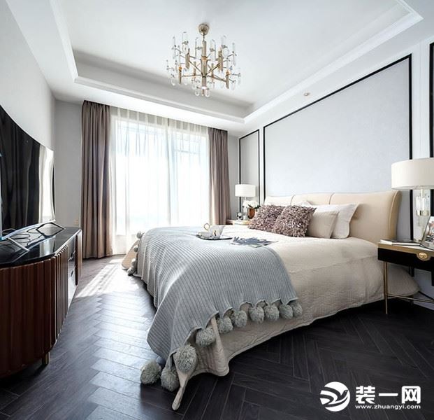  渝富滨江首岸94平方三居室现代轻奢风格卧室装修效果图