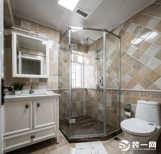 江山樾115平方三居室美式风格卫生间装修效果图