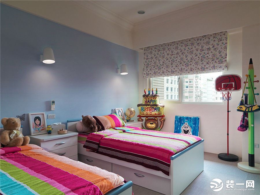 鲁能南渝星城76平三居室美式风格儿童房装修效果图