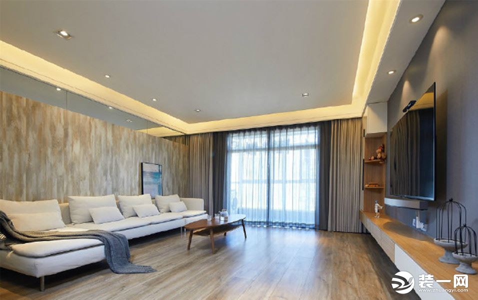  和泓江山国际115平现代简约风格客厅装修效果图