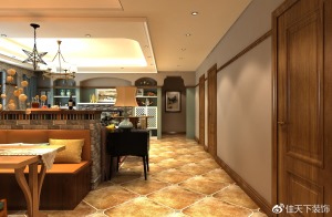 橙黄色地砖的使用，使空间增添几分质朴和自然感。