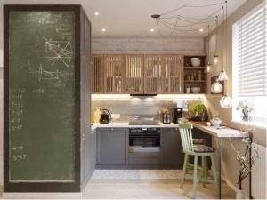 通用晶城40平方一居室现代风格厨房装修效果图