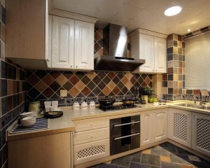 汇祥林里3000三居室100平方地中海风格厨房装修效果图