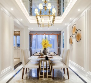  和泓江山国际120平方四居室现代奢侈风格餐厅装修效果图